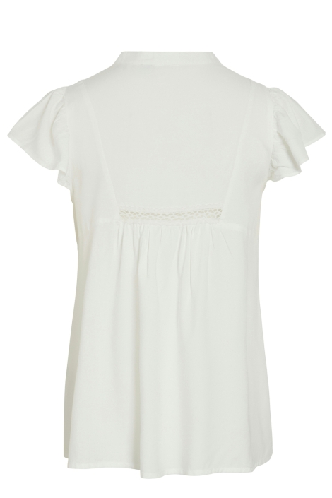 Vila vivisia v-neck c/s pleated top/tes